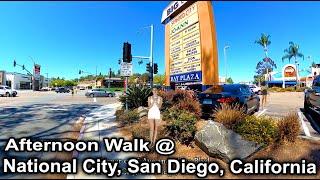 [4K] Stroll Around National City San Diego, California - Beautiful Day Virtual Afternoon Walk Tour