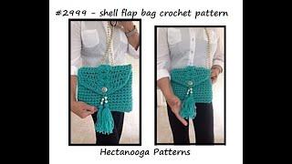 FREE Crochet Pattern -  SHELL FLAP BAG OR PURSE