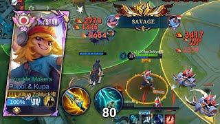 WHEN GAMEPLAY POPOL AND KUPA KU SAVAGE NO DEATH!! BEST BUILD SAVAGE FROM BROKEN GUE - MOBILE LEGENDS