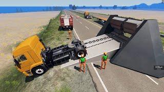 Beamng drive - Giant Winch Сrushes Сars