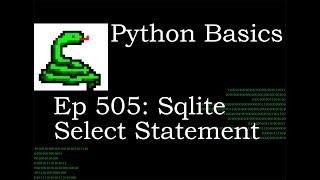 Python Basics Sqlite Cursor Select Fetchone Mehtod