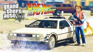 GTA 5 PC Mods - BACK TO THE FUTURE w/ DELOREAN TIME MACHINE MOD GAMEPLAY! (GTA 5 Mod Gameplay)