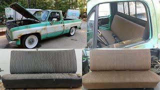 Custom Designed and Re-upholstered Bench Seat for Cory Wheat Customs