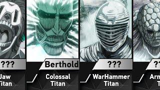 All Summoned Titans of Ymir Fritz from Attack on Titan