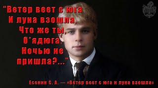 Есенин С.А. - "Ветер веет с юга и луна взошла. Что же ты, б*ядюга, ночью не пришла?!..."