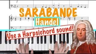 How to play SARABANDE in D minor - Handel [main theme] Piano Harpsichord Tutorial