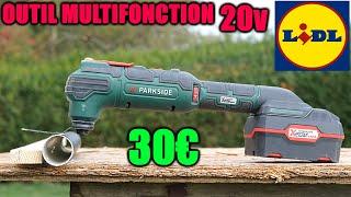 LIDL outil multifonction sans fil PARKSIDE PAMFW 20-li B2 X20VTEAM + test lame WORKPRO