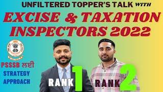 Punjab Excise & Taxation Inspector Rank 1 Kanav Sharma & Rank 2 Harsimran Singh - Topper’s Talk