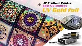 Newest 3D Spot UV Printing + Laminating + Digital Golden Varnish Foil UV Printing Solution