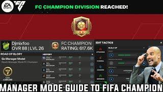 MANAGER MODE GUIDE TO FIFA CHAMPION | TIPS ON BEST TACTICS & FORMATION | EA FC MOBILE