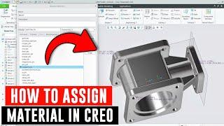 How to assign material in ptc creo | how to apply material in creo | creo tutorial