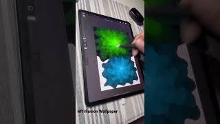 How To Draw this Illusion Wallpaper with Procreate - Green Blue Clouds #nft