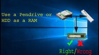 Watch this video before use HDD or pen drive as  a RAM