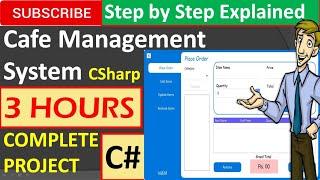 Cafe Management System in Csharp (C#, Visual Studio, MsSQL Server) Complete Project (Step by Step)