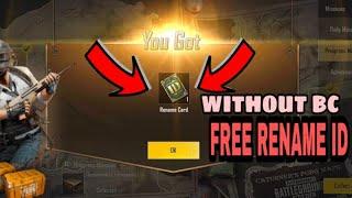 HOW TO GET FREE RENAME CARD IN PUBG MOBILE LITE || WITHOUT BC