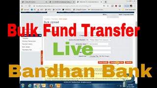 Bandhan bank bulk fund transfer live process | NEFT | RTGS | Hindi