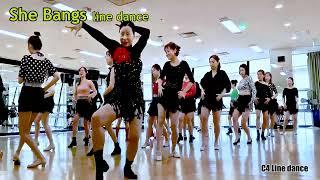 She Bangs  Line Dance  | beginner | 쉬 뱅스 라인댄스 | C4라인댄스 | se hee line dance