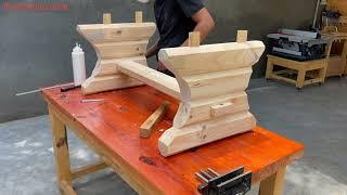 Craft A Sturdy Table From Solid Wood // Amazing Woodworking Skills