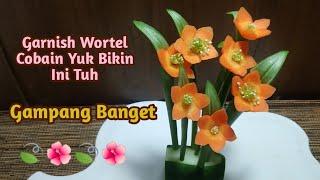 HIASAN TUMPENG DARI WORTEL DAN BUNGA BAWANG//HOW TO MAKE ONION FLOWER AND CARROT GARNISH