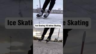 Ice Skating VS Inline Skating  #iceskating #skating  #freestyle #shorts