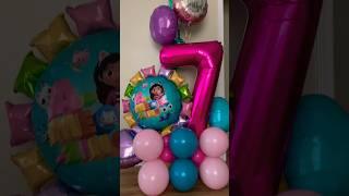 Gabby’s Dollhouse Birthday Balloon Bouquet with number #balloongarland #diy #balloon #birthdaygift