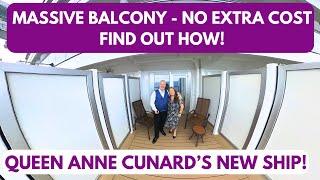 Queen Anne's LARGEST Standard BALCONY Stateroom for a STANDARD FARE - Insider Tips Revealed!