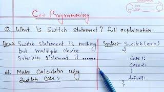 C++ Switch Statement | Learn Coding