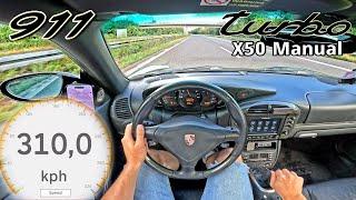 PORSCHE 996 TURBO X50 *MANUAL* TOP SPEED on AUTOBAHN