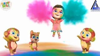 Happy Holi Cartoon video status || Khitak Ashish Creations