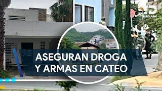 Aseguran armas y drogas tras cateos en viviendas de Monterrey y Guadalupe