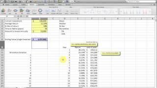 Basic Monte Carlo Simulation of a Stock Portfolio in Excel