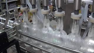 Bottle Rinser, Pressure Overflow Filler, and Corker with Bowl Feeder | Distillery Packaging Line