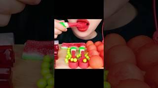 ASMR WATERMELON DESSERTS *수박 아이스크림 젤리, 먹는 스푼, 립글로스 #shorts #mukbang #asmr #watermellon