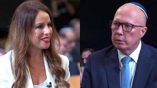 Sharri Markson speaks with Peter Dutton at the Sky News Antisemitism Summit