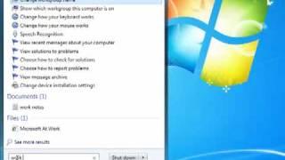 How to search for a document file in windows 7