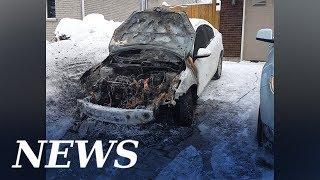 Car catches fire after plugging in block heater