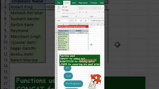 Create email IDs in seconds in Excel with concat, lower & substitute