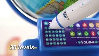 Dr. STEM Toys Interactive Talking Globe with Smart Pen, Game Panel, 300+ Geographic Quiz Questions