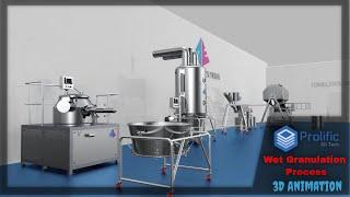 Wet Granulation Process | RMG | FBD | Co Mill | Octagonal Blender | Autocoater | Process Animation