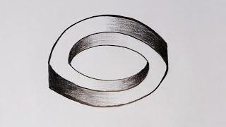 simple optical illusion, the impossible oval, shading illusion drawing,#trending #drawing#art