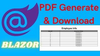 How to Generate PDF & Download in Blazor | Blazor PDF | PDF Report