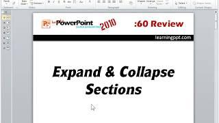 How to expand and collapse sections in PowerPoint