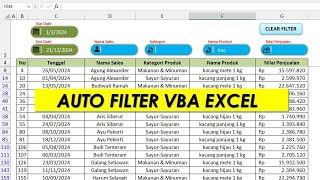 Membuat filter otomatis excel / excel autofilter macro vba