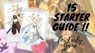 15 STARTER GUIDE!! For your Early Game! - Genshin Impact Beginner Tips