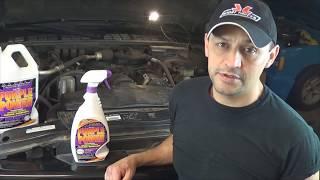 How to degrease an Engine at home with Purple Power Degreaser by Howstuffinmycarworks