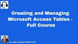Creating and Managing Microsoft Access Tables