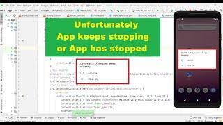 (Solved Android Studio Error) Unfortunately App keeps stopping or App has stopped