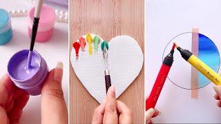 10 EASY ART IDEAS  || Painting hacks  for BEGINNERS || easy art tips || painting techniques