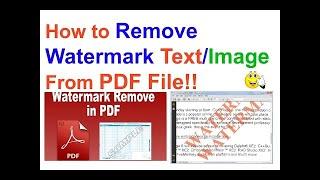 How To Remove Watermark from PDF File | remove watermark from PDF | Watermark removal from PDF