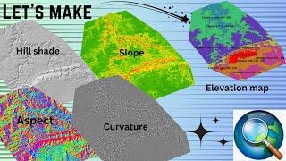 Slope, Hillshade, Aspect, curvature & elevation map From DEM in ArcGIS